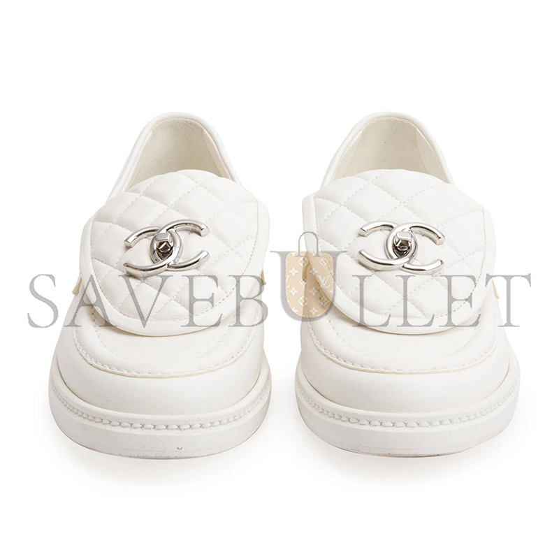 CHANEL QUILTED LEATHER CC TURNLOCK LOAFERS G45474